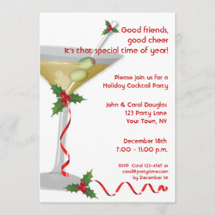 Invitation de partie de Martini de vacances