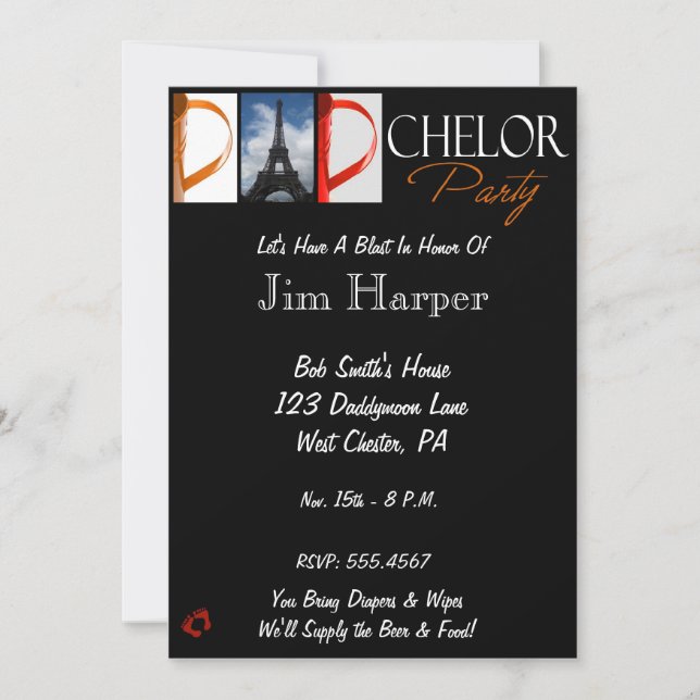 Invitation de partie de Papa-chelor dans la (Devant)