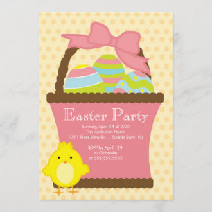 Invitation de partie de Pâques de poussin de