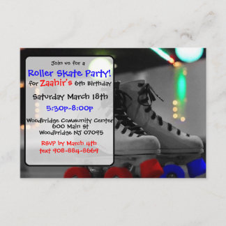Invitation de partie de patinage de rouleau