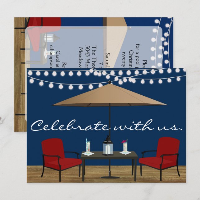 Invitation de partie de patio (Devant / Derrière)