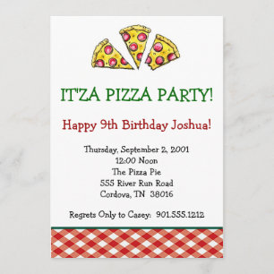 Invitation de partie de pizza