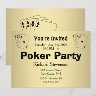 Invitation de partie de poker de texte personnalis