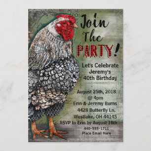 Invitation de partie de poule d'artiste