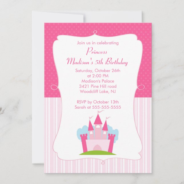 Invitation de partie de princesse Birthday Pretty (Devant)