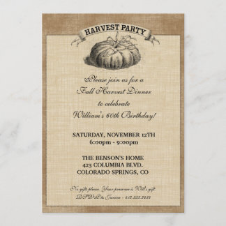 Invitation de partie de récolte