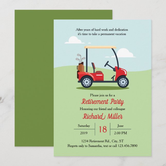 Invitation de partie de retraite de chariot et de (Devant / Derrière)