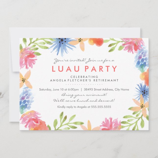 Invitation de partie de retraite de fleurs de (Devant)