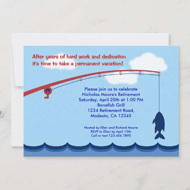 Invitation de partie de retraite de pêche (Devant)