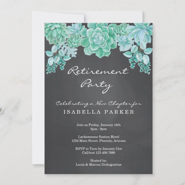 Invitation de partie de retraite de tableau de (Devant)