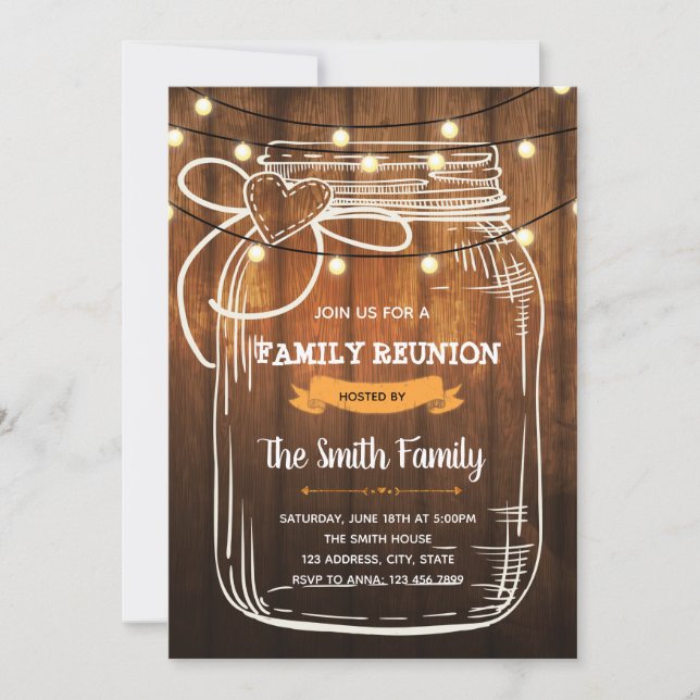 Invitation de partie de réunion de famille (Devant)