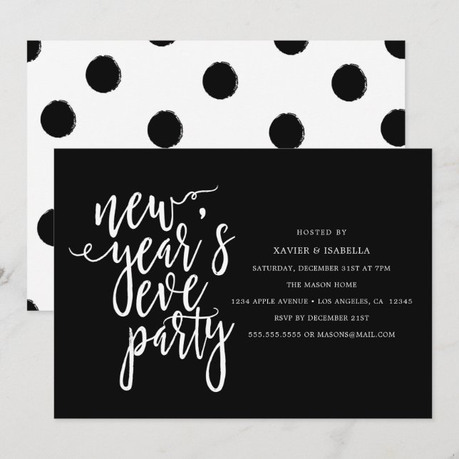 Invitation de partie de réveillon de la Saint (Devant / Derrière)