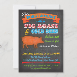 Invitation de partie de rôti de porc de tableau