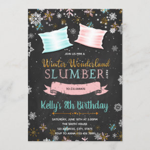Invitation de partie de sleepover d'hiver