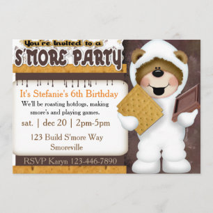 Invitation de partie de S'more d'enfants