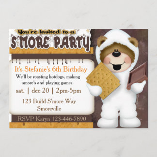 Invitation de partie de S'more d'enfants