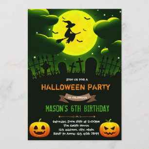 Invitation de partie de sorcière de Halloween