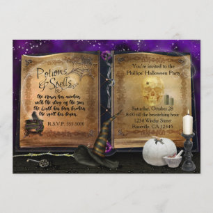 Invitation de partie de sorcière de Halloween de
