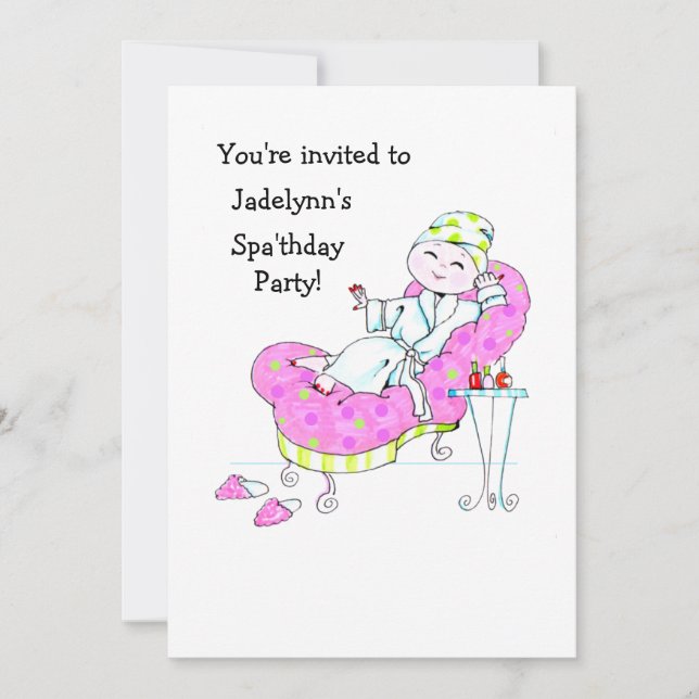 Invitation de partie de Spa'thday (Devant)