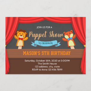 Invitation de partie de spectacle de marionnettes