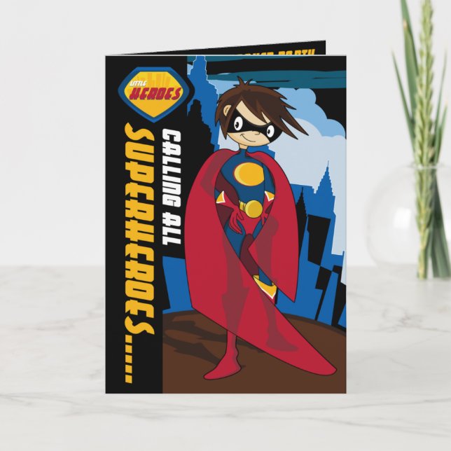 Invitation de partie de super héros (Devant)