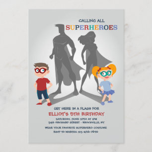 Invitation de partie de super héros