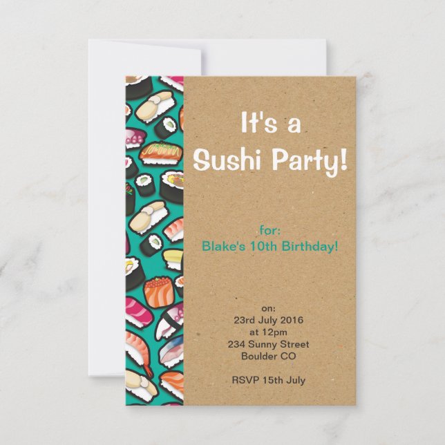 Invitation de partie de sushi (Devant)