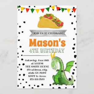 Invitation de partie de tacos d'amour de dragon