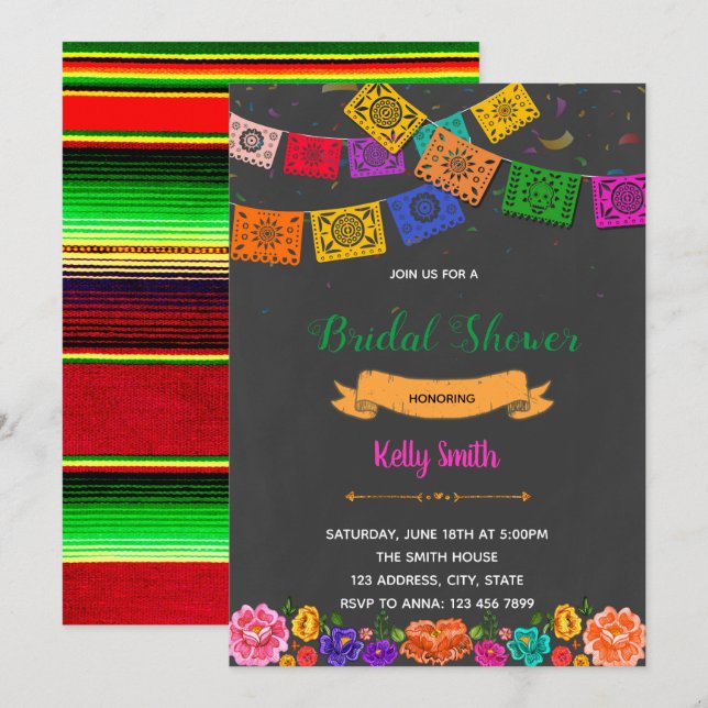 Invitation de partie de thème de fiesta (Devant / Derrière)