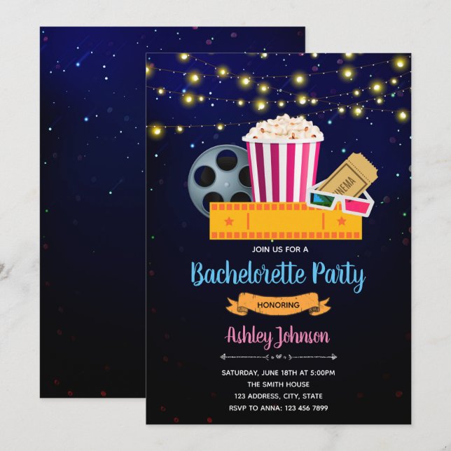 Invitation de partie de thème de film de (Devant / Derrière)