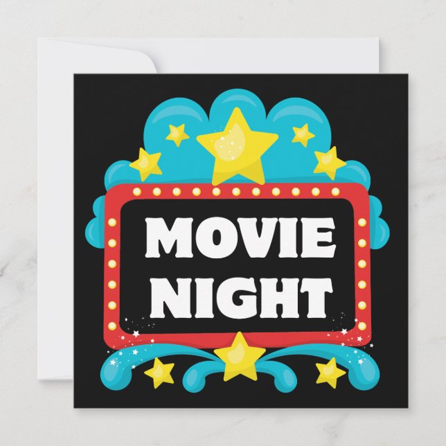 Invitation de partie de thème de soirée cinéma (Devant)