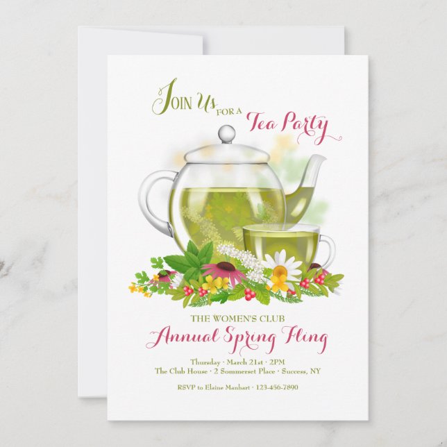 Invitation de partie de tisane (Devant)