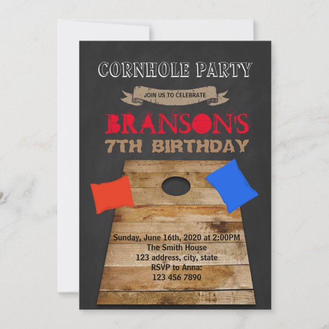 Invitation de partie de trou de maïs (Devant)