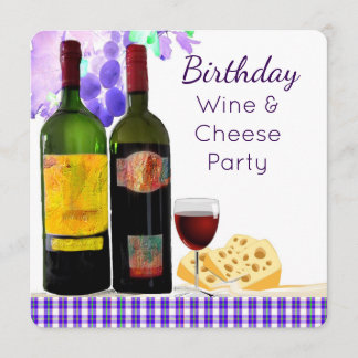 Invitation de partie de vin et de fromage