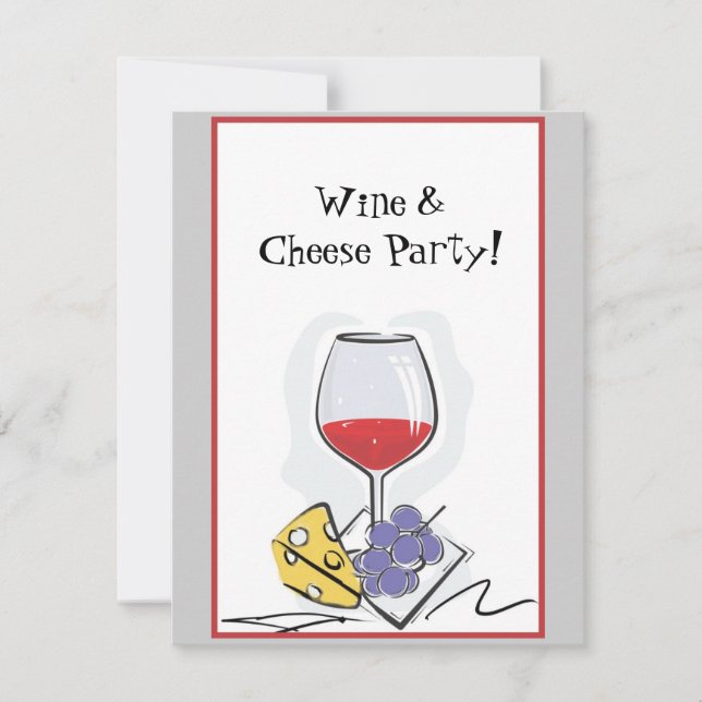 Invitation de partie de vin et de fromage (Devant)