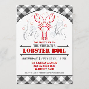 Invitation de partie d'ébullition de homard d'été