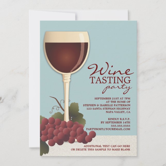 Invitation de partie d'échantillon de verre à vin (Devant)