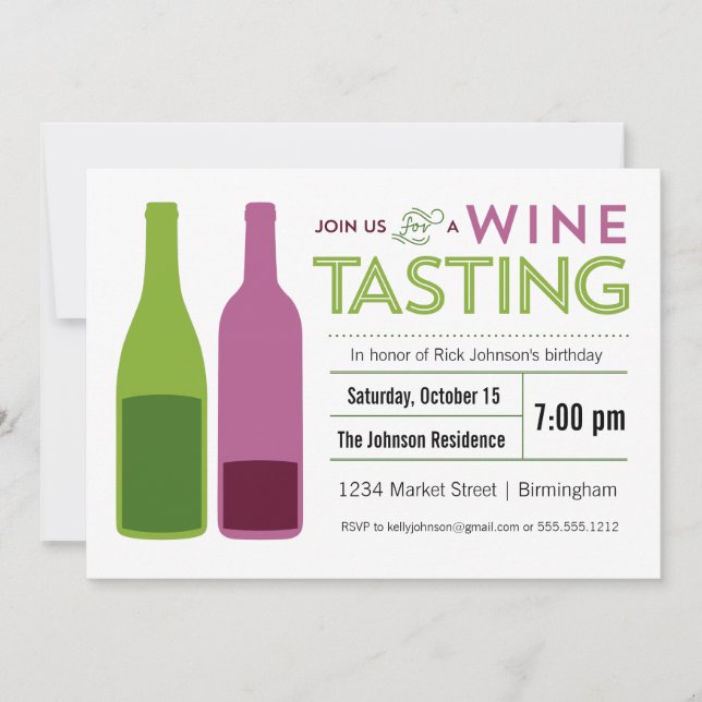Invitation de partie d'échantillon de vin (Devant)