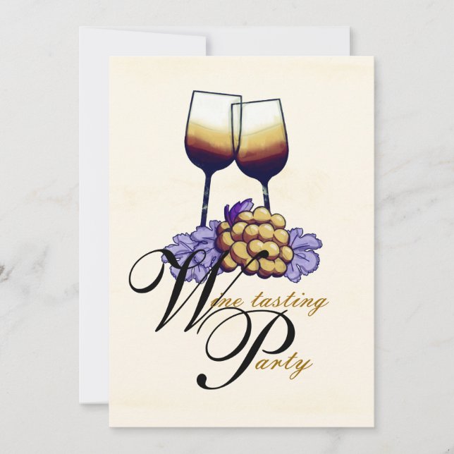 Invitation de partie d'échantillon de vin (Devant)