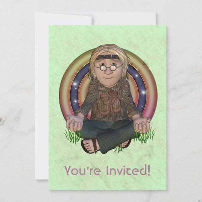 Invitation de partie des années 60 de hippie (Devant)