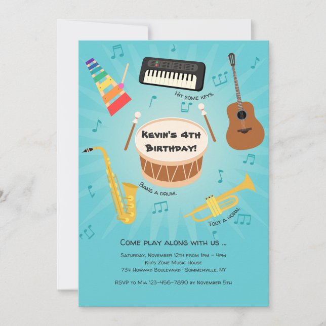 Invitation de partie des instruments de musique de (Devant)