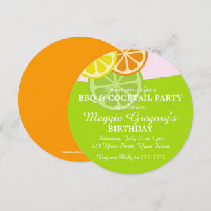 Invitation de partie d'été d'agrume