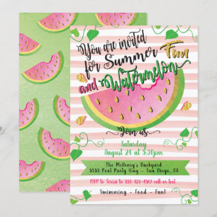 Invitation de partie d'été de pastèque