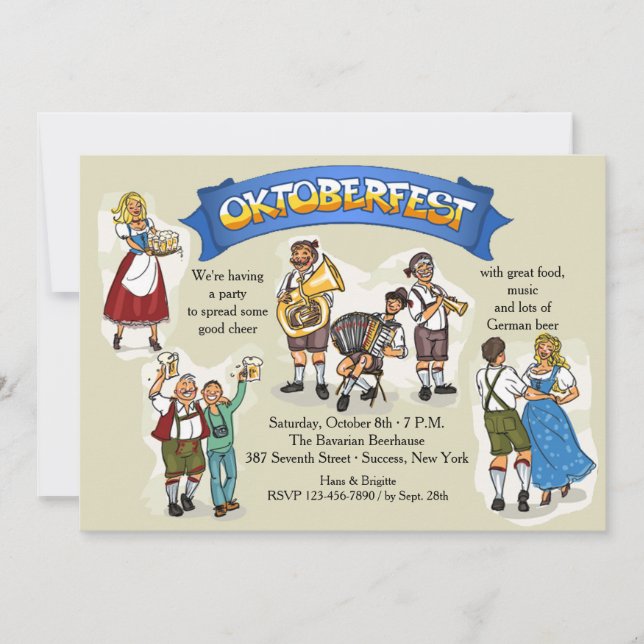 Invitation de partie d'Oktoberfest (Devant)