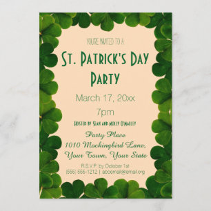 Invitation de partie du jour de St Patrick de