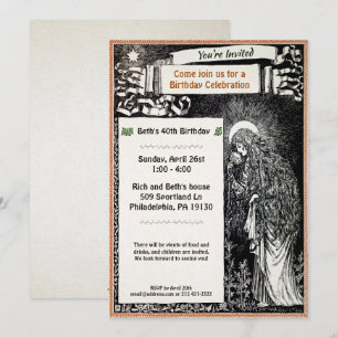 Invitation de partie personnalisable vintage