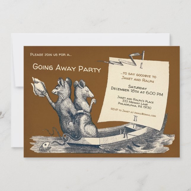 Invitation de partie personnalisée vintage (Devant)