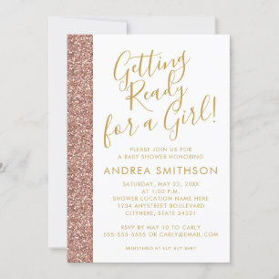 Invitation de Parties scintillant d'or de Rose de 