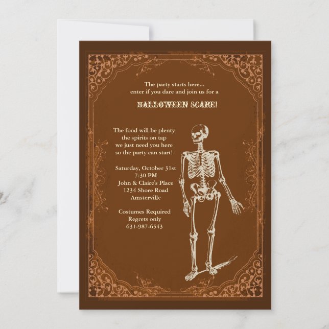 Invitation de party le style de Halloween (Devant)