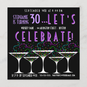 Invitation de Pary d'anniversaire de cocktail de